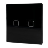 WI-FI SMART TOUCH EU 2 GANG 1 WAY SWITCH BLACK, Elmark