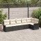 vidaXL Set de canapele pentru grădină cu pernă 6 pcs Negru Rattan poli 3354046