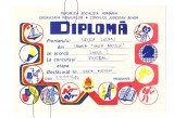 Diploma RSR Organizatia Pionierilor, 1986, locul I fotbal