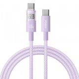 Cablu Date si Incarcare USB-C - USB-C Baseus Display 2, 100W, 2m, Mov P10382702511-01