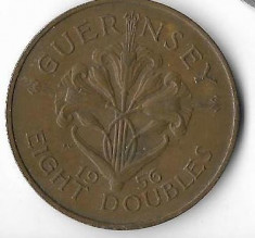 Moneda 8 doubles 1956 - Guernsey foto
