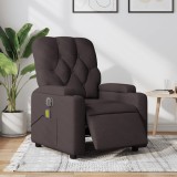 VidaXL Fotoliu electric de masaj rabatabil, maro &icirc;nchis, textil
