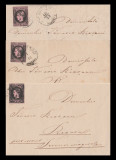 1866 Romania - 3 scrisori Carol favoriti 20 par, Tanase Riosanu mosie Teleorman