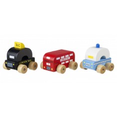 Set vehicule londoneze din lemn Orange Tree Toys