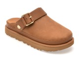 Papuci UGG maro, GOLDENSTAR VILLA CLOG, din nabuc