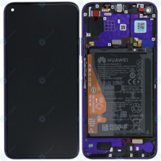 Huawei Nova 5T (YAL-L61) Capac frontal al modulului de afișare + LCD + digitizer + baterie mov mijlocul verii 02353EBH