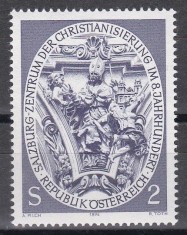 Austria 1974 - Salzburg - Centrul creștinizării &icirc;n secolul al VIII-lea, MNH