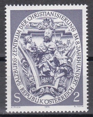 Austria 1974 - Salzburg - Centrul creștinizării &amp;icirc;n secolul al VIII-lea, MNH foto