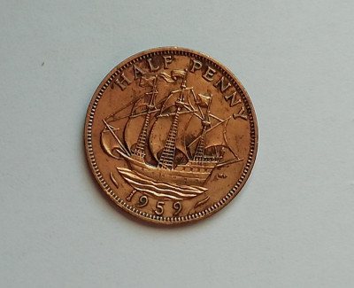 M3 C50 - Moneda foarte veche - Anglia - Half penny - 1959 foto