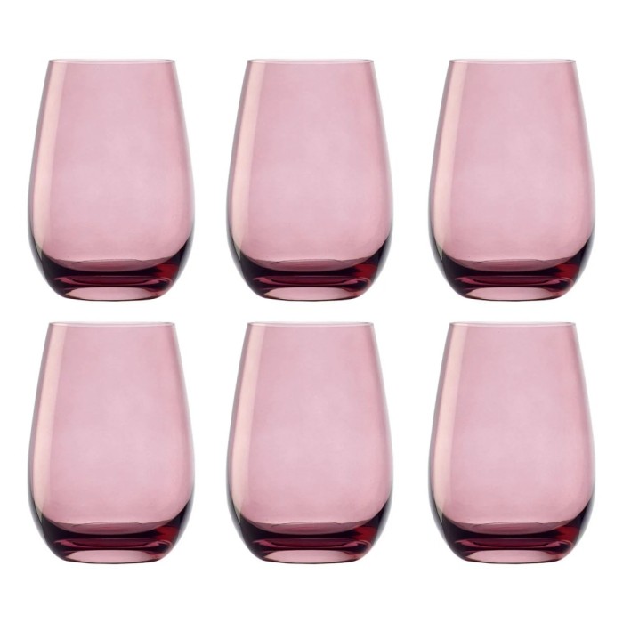 Farbige Trinkgl&auml;ser, Wassergl&auml;ser, Saftgl&auml;ser - ELEMENTS, 6er-Set, Flieder, 465 ml