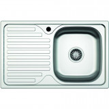 Chiuveta pentru blat Z-INOX ZLN-0179DR, Inox anticalcar, Cuva dreapta, 43.5x76.5 cm+racord scurgere cu preaplin