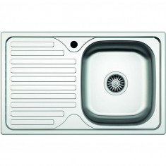 Chiuveta pentru blat Z-INOX ZLN-0179DR, Inox anticalcar, Cuva dreapta, 43.5x76.5 cm+racord scurgere cu preaplin