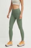 Fjallraven leggins sport Abisko femei, culoarea verde, neted, F84773.614
