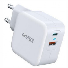 Incarcator retea 1x USB TYPE C PD 38W QC 3.0 1x USB-A alb Choetech PD5002