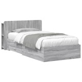 vidaXL Cadru de pat cu depozitare cu headboard Sonoma gri 90 x 190 cm 3433712