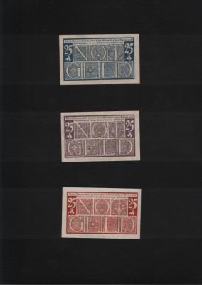 Notgeld Set 3x25 pf Waldenburg foto