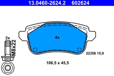 ATE 13.0460-2624.2 set placute frana,frana disc foto
