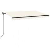 Cumpara ieftin Copertina automata cu LED &amp; senzor vant, crem, 450x350 cm