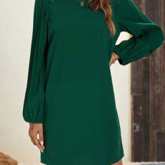 Rochie mini, cu maneca lunga, verde, dama, Shein