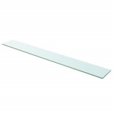 Raft Sticla Transparenta Gossi 110 x 15 cm, Raft Perete, Polita Sticla Securizata, Montare Facila, Capacitate 15 kg