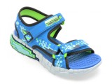 Cumpara ieftin Sandale SKECHERS albastre, MEGA-SPLASH 4K, din piele ecologica