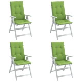 Perne scaun spătar &icirc;nalt 4 buc. melanj verde 120x50x4 cm textil