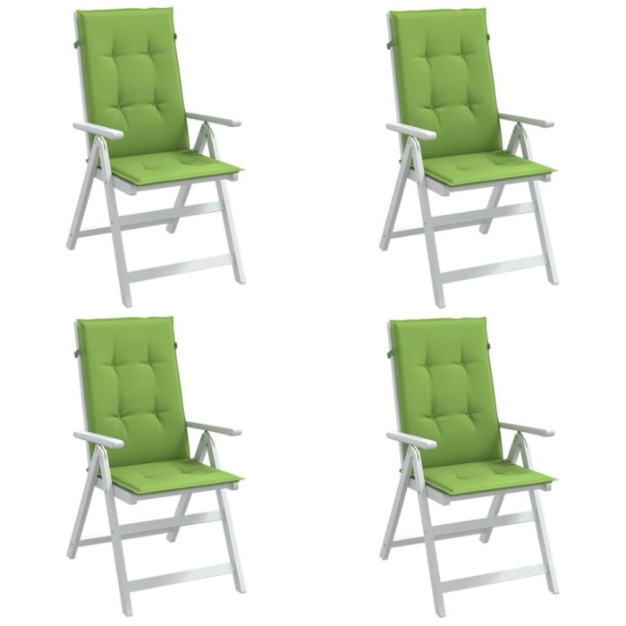 Perne scaun spătar &icirc;nalt 4 buc. melanj verde 120x50x4 cm textil