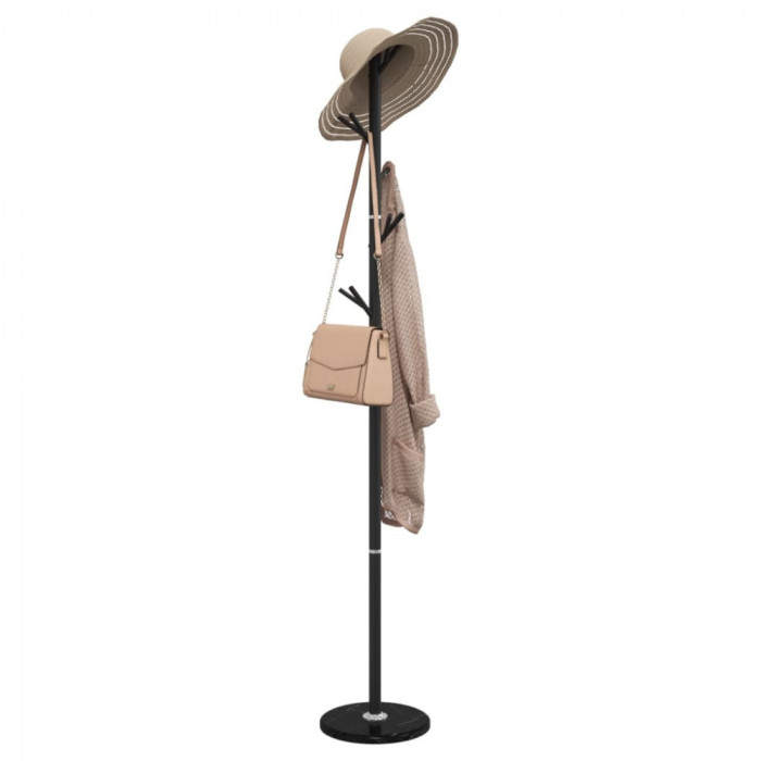 Gossi cuier de haine, negru, 175 cm, fier vopsit electrostatic