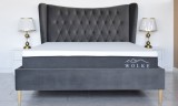 Pat Lora 160x200 cm Tapitat Catifea Gri Somiera Inclusa (cod ML 2302-04)