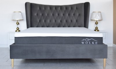 Pat Lora 160x200 cm Tapitat Catifea Gri Somiera Inclusa (cod ML 2302-04) foto
