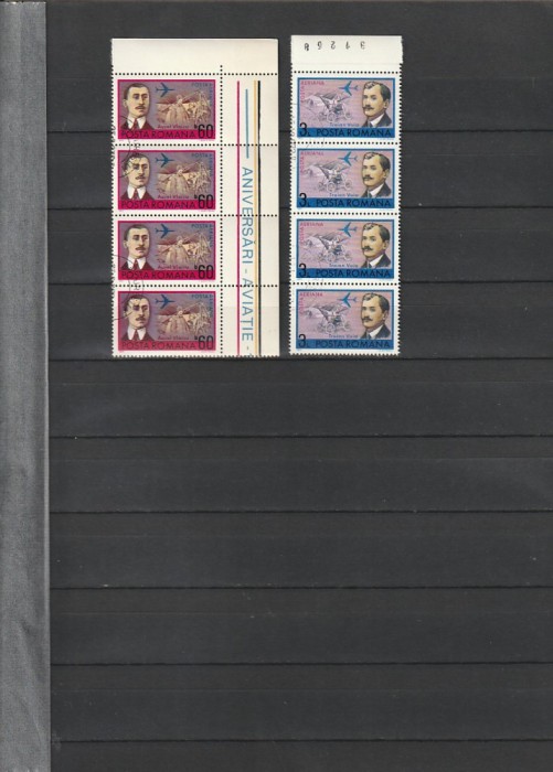 ANIVERSARI AVIATIE ( LP 803 ) 1972 OBLITERATA STRAIF VERTICAL DE 4