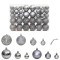 vidaXL Globuri de Crăciun, 100 buc, gri, 3 / 4 / 6 cm 356100