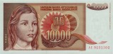 Bancnota Iugoslavia 10000 Dinara 1992, P-116a, UNC, Necirculata