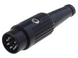 Mufă DIN tată 7 pini 270&deg; drept pe cablu 34V