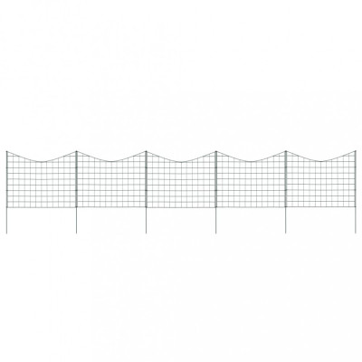 vidaXL Set gard de iaz arcuit concav, verde, 77,5 x 64 cm foto