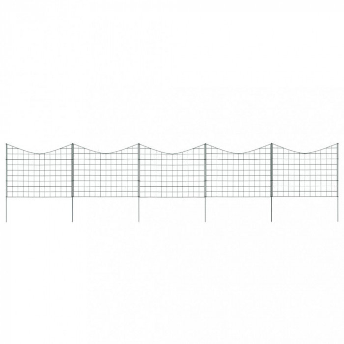 vidaXL Set gard de iaz arcuit concav, verde, 77,5 x 64 cm