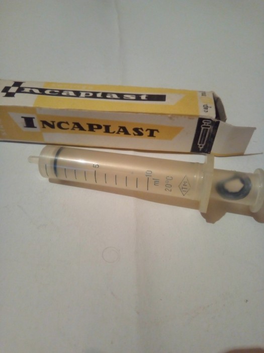 SERINGA DIN PLASTIC FIRMA ,,INCAPLAST " - CAPACITATE 10 ml. ~ PERIOADA COMUNISTA