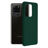 Cumpara ieftin Husa pentru Samsung Galaxy S20 Ultra 4G / S20 Ultra 5G, Techsuit Soft Edge Silicone, Dark Green