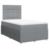 Cumpara ieftin Pat continental cu saltea, gri deschis, 120x200 cm, textil