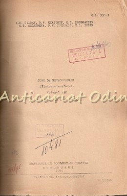 Curs De Meteorologie (Fizica Atmosferei) (III) - A. S. Zverev, B. V. Kiriukin foto