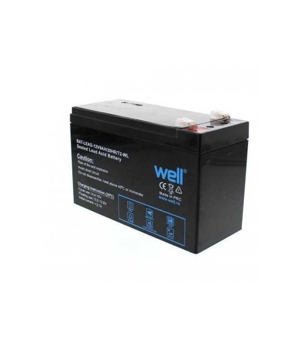 Acumulator plumb acid 12V 9AH cu borne late T2 6.3mm Well