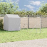 Padoc exterior vidaXL 6x6x2.5m, acoperiș argintiu, oțel galvanizat, cu protecție UV si impermeabil