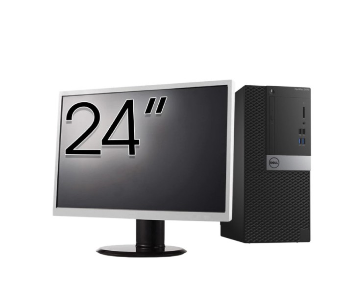 Pachet Calculator Second Hand DELL Optiplex 3040 Tower, Intel Core i3-6100 3.70GHz, 4GB DDR3, 500GB HDD + Monitor 24&amp;quot; NewTechnology Media