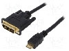 Cablu DVI - HDMI, DVI-D (18+1) mufa, HDMI mini mufa, 2m, negru, LOGILINK - CHM004 foto