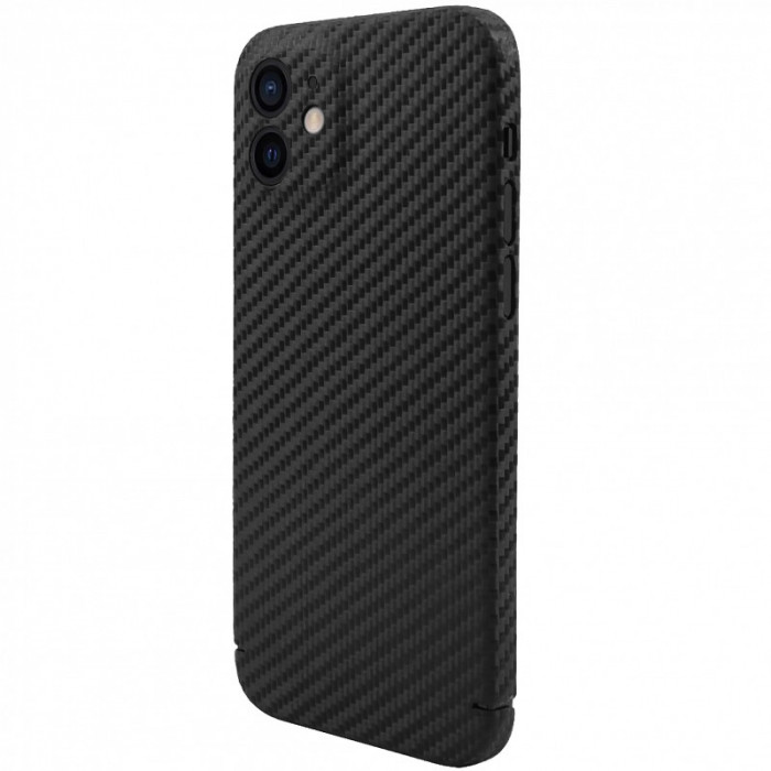 Husa Fibra Carbon Nevox pentru Apple iPhone 12 mini, MagSafe, Neagra