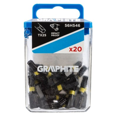 Bit de impact 20 buc/set TORX GRAPHITE TX25 foto