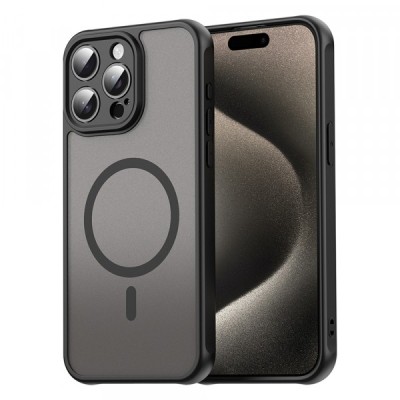 Husa MagSafe pentru Apple iPhone 15 Pro, Techsuit, HaloFrost II, Neagra foto