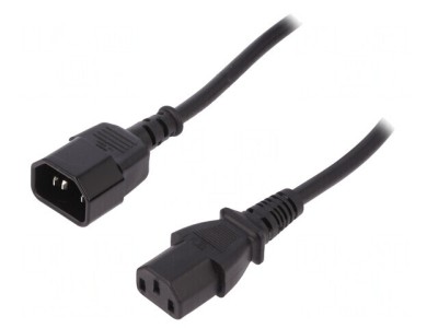 Cablu Prelungitor IEC C13-C14 5m Negru 10A 250V foto