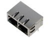 Conector RJ45 Ecranat ADAM TECH 2 Porturi 8p8c THT pentru PCB 90 grade, cu LED si transformator