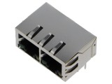 Soclu RJ45 PIN: 8 ecranat,cu diodă LED Dispunere: 8p8c THT